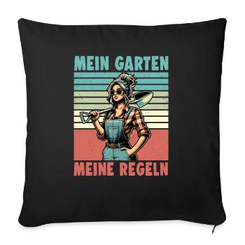Garten Geschenk Gärtnerin Geburtstag Geschenk - Sofakissenbezug 45 x 45 cm - Schwarz - Vorne