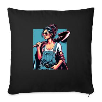 Garten Geschenk Gärtnerin Geburtstag Geschenk - Sofakissenbezug 45 x 45 cm - Schwarz - Vorne