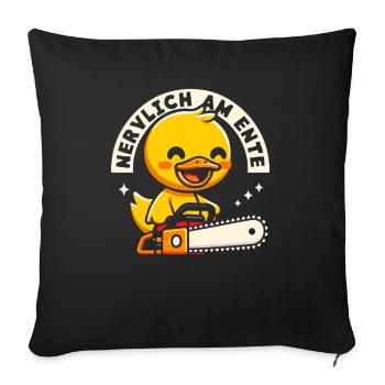 Stress Gestresst Nerven Arbeit Geschenk Spruch - Sofakissenbezug 45 x 45 cm - Schwarz - Vorne