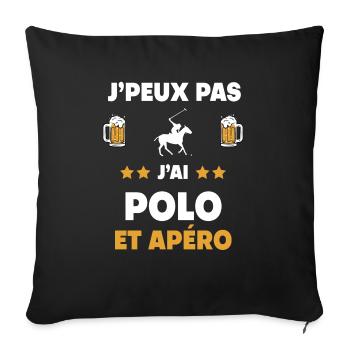 I can't I have polo aperitif gift - Sofa pillowcase 17,3'' x 17,3'' (45 x 45 cm) - black - Front