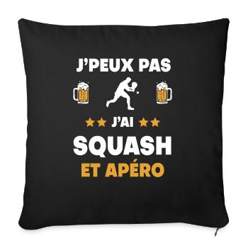 I can't I have squash aperitif gift - Sofa pillowcase 17,3'' x 17,3'' (45 x 45 cm) - black - Front