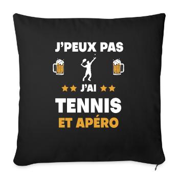 I can't I have tennis man aperitif gift - Sofa pillowcase 17,3'' x 17,3'' (45 x 45 cm) - black - Front