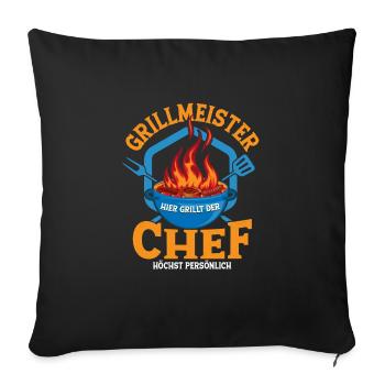 Grillmeister Griller Griller Gril grille ici - Housse de coussin décorative 45 x 45 cm - noir - Devant