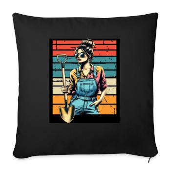 Garten Geschenk Gärtnerin Geburtstag Geschenk - Sofakissenbezug 45 x 45 cm - Schwarz - Vorne