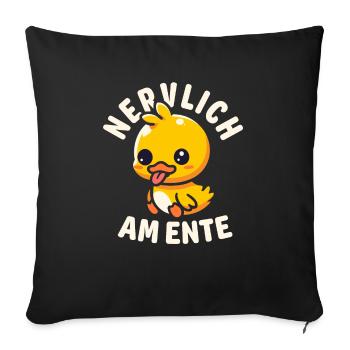 Stress Gestresst Nerven Arbeit Geschenk Spruch - Sofakissenbezug 45 x 45 cm - Schwarz - Vorne