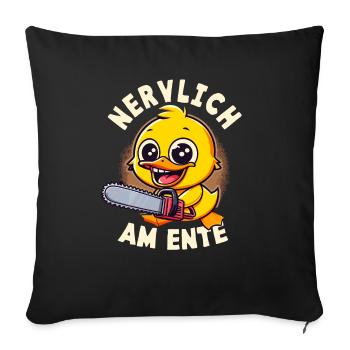 Stress Gestresst Nerven Arbeit Geschenk Spruch - Sofakissenbezug 45 x 45 cm - Schwarz - Vorne