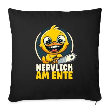 Stress Gestresst Nerven Arbeit Geschenk Spruch - Sofakissenbezug 45 x 45 cm - Schwarz - Vorne