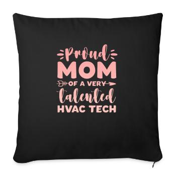Fière maman d’un design technique CVC très talentueux - Housse de coussin décorative 45 x 45 cm - noir - Devant