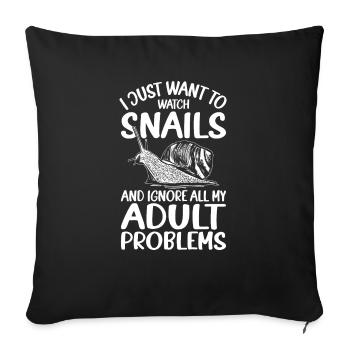 Funny Snail Saying - Sofa pillowcase 17,3'' x 17,3'' (45 x 45 cm) - black - Front