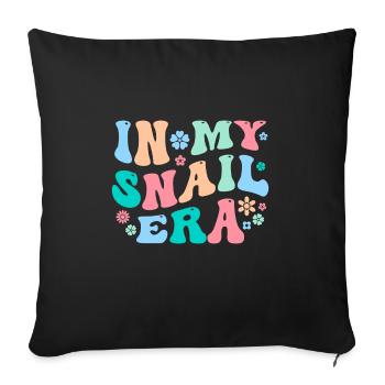 Funny Snail Saying - Sofa pillowcase 17,3'' x 17,3'' (45 x 45 cm) - black - Front