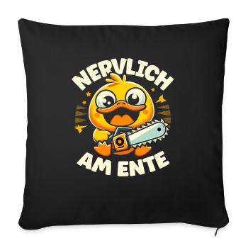Stress Gestresst Nerven Arbeit Geschenk Spruch - Sofakissenbezug 45 x 45 cm - Schwarz - Vorne
