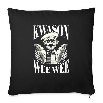 Croissant oui oui funny french france française - Sofa pillowcase 17,3'' x 17,3'' (45 x 45 cm) - black - Front