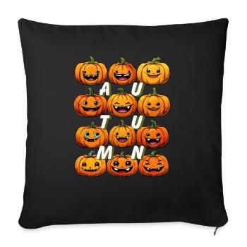 AUTUMN PUMPKIN - Sofa pillowcase 17,3'' x 17,3'' (45 x 45 cm) - black - Front