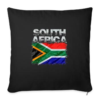 Afrique du Sud - Housse de coussin décorative 45 x 45 cm - noir - Devant