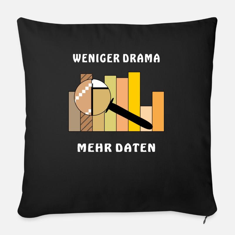WENIGER DRAMA MEHR DATEN - Sofakissenbezug 45 x 45 cm - Schwarz
