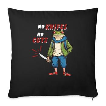 NO KNIVES NO CUTS - Sofa pillowcase 17,3'' x 17,3'' (45 x 45 cm) - black - Front