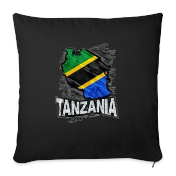 Tanzanie - Housse de coussin décorative 45 x 45 cm - noir - Devant