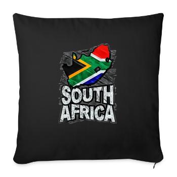 Afrique du Sud - Housse de coussin décorative 45 x 45 cm - noir - Devant