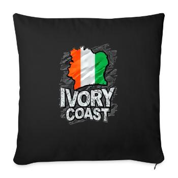 Ivory Coast - Sofa pillowcase 17,3'' x 17,3'' (45 x 45 cm) - black - Front
