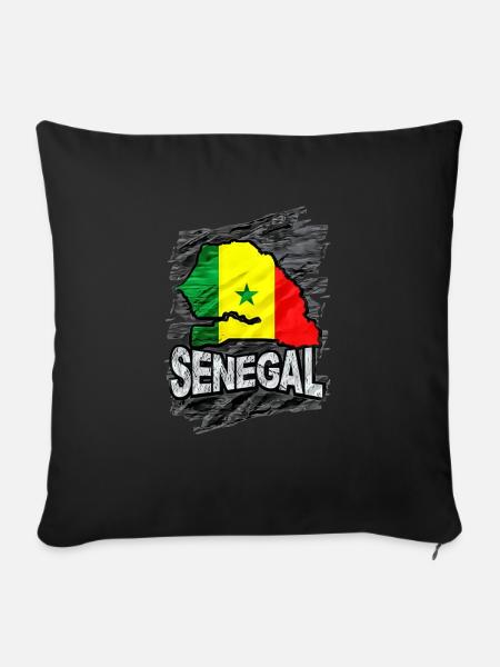 Senegal - Sofakissenbezug 45 x 45 cm - Schwarz