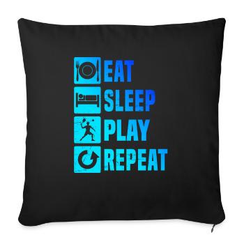Racquetball Jouer au pickleball Racquetball Pickleba - Housse de coussin décorative 45 x 45 cm - noir - Devant