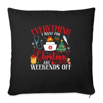 All I want for Christmas is - Sofa pillowcase 17,3'' x 17,3'' (45 x 45 cm) - black - Front