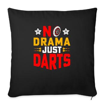 Darts Player Steeldart Funny Dart 180 Darts - Sofa pillowcase 17,3'' x 17,3'' (45 x 45 cm) - black - Front