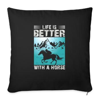 Horse Lover Horse Riding Horses - Sofa pillowcase 17,3'' x 17,3'' (45 x 45 cm) - black - Front