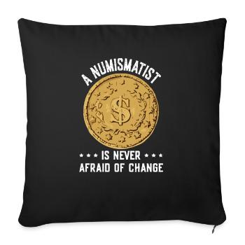 Collectionneur de pièces de monnaie Définition Numismatique - Housse de coussin décorative 45 x 45 cm - noir - Devant