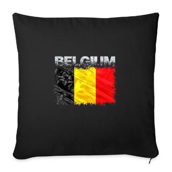 Belgium - Sofa pillowcase 17,3'' x 17,3'' (45 x 45 cm) - black - Front