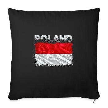 Pologne - Housse de coussin décorative 45 x 45 cm - noir - Devant