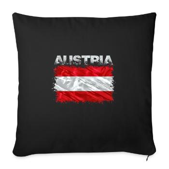 Autriche - Housse de coussin décorative 45 x 45 cm - noir - Devant