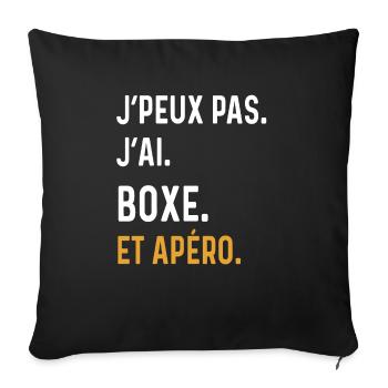 I can't I boxed aperitif humor - Sofa pillowcase 17,3'' x 17,3'' (45 x 45 cm) - black - Front