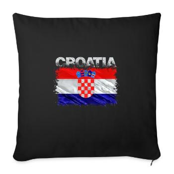 Kroatien - Sofakissenbezug 45 x 45 cm - Schwarz - Vorne