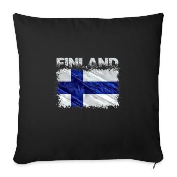Finnland - Sofakissenbezug 45 x 45 cm - Schwarz - Vorne