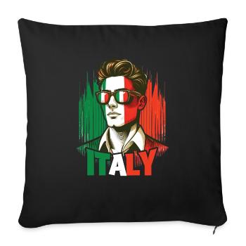 Italie Flag Homme Lunettes de soleil Italie & Italia - Housse de coussin décorative 45 x 45 cm - noir - Devant