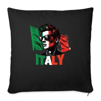 Italie Flag Homme Lunettes de soleil Italie & Italia - Housse de coussin décorative 45 x 45 cm - noir - Devant