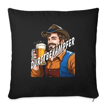 MAN BEER THIRST QUENCHER - Sofa pillowcase 17,3'' x 17,3'' (45 x 45 cm) - black - Front