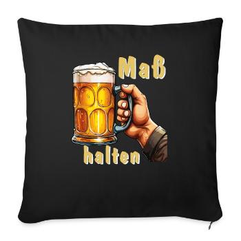 BIERKRUG Maß halten - Sofakissenbezug 45 x 45 cm - Schwarz - Vorne