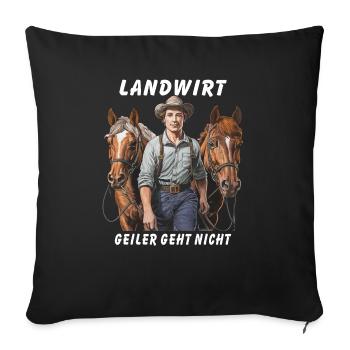 HORSES FARMER DOESN'T GET BETTER THAN THIS - Sofa pillowcase 17,3'' x 17,3'' (45 x 45 cm) - black - Front