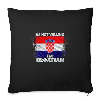 Kroatien - Sofakissenbezug 45 x 45 cm - Schwarz - Vorne