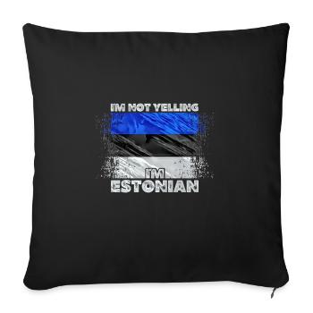 Estonie - Housse de coussin décorative 45 x 45 cm - noir - Devant