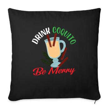 boire coquito be joyry Design pour un cocktail - Housse de coussin décorative 45 x 45 cm - noir - Devant