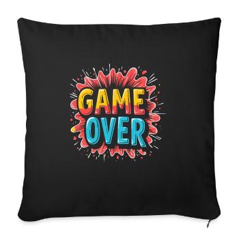 GAME OVER - Sofa pillowcase 17,3'' x 17,3'' (45 x 45 cm) - black - Front