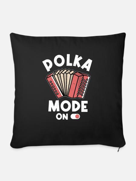 Witziger Polka Spruch - Sofakissenbezug 45 x 45 cm - Schwarz