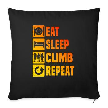 Bouldering Climber Climbing Climber Bouldering - Sofa pillowcase 17,3'' x 17,3'' (45 x 45 cm) - black - Front