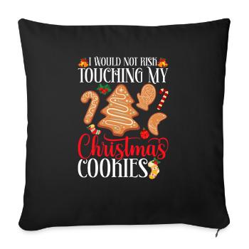 It's not hoarding when it's Christmas cookies - Sofa pillowcase 17,3'' x 17,3'' (45 x 45 cm) - black - Front