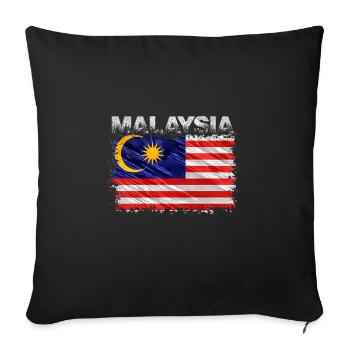 Malaysia - Sofa pillowcase 17,3'' x 17,3'' (45 x 45 cm) - black - Front