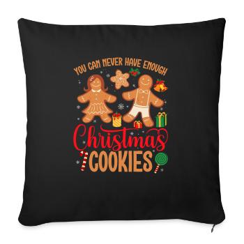 On n’a jamais assez de biscuits de Noël - Housse de coussin décorative 45 x 45 cm - noir - Devant