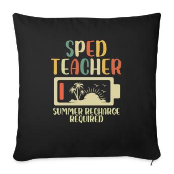 accéléré enseignant recharge d’été nécessaire Design - Housse de coussin décorative 45 x 45 cm - noir - Devant